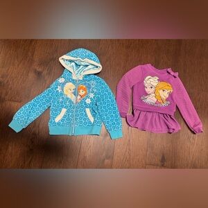 Disney Frozen Blue Hoodie and Purple Sweatshirt Set